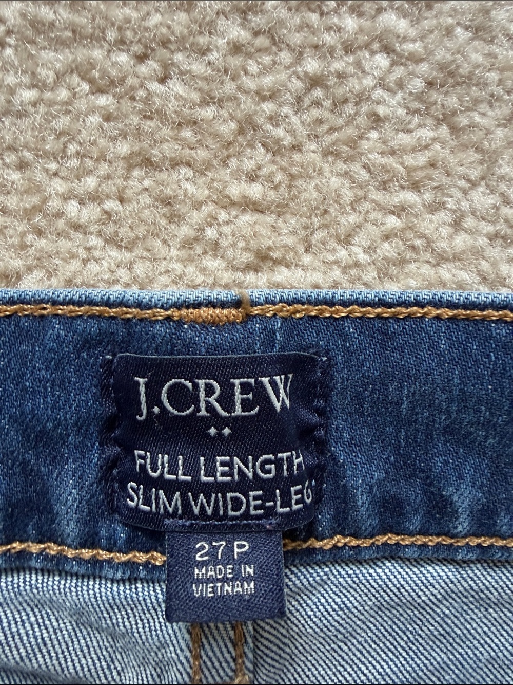 J. Crew Factory Slim Wide-Leg Jeans in Dark Blue Denim - Picture 3 of 6